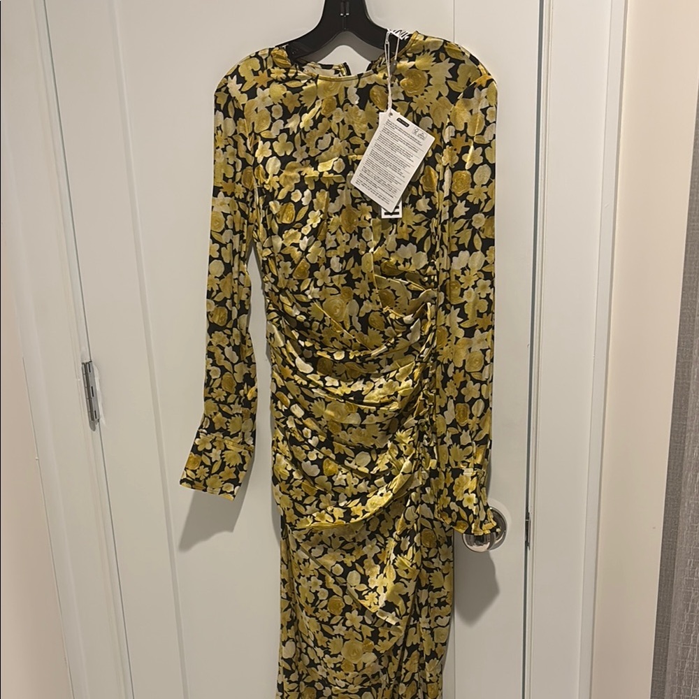 Floral Yellow and Black Dress